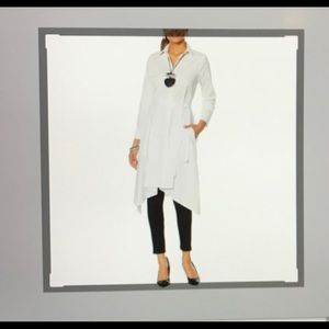 MarlaWynne Drama Shirt Dress & Belt White M NWT